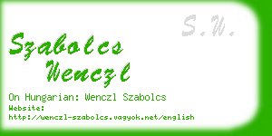 szabolcs wenczl business card